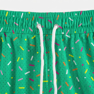 Shorts pour hommes tendance, style streetwear, longueur 5 pouces, tissu en maille polyester, respirabilité améliorée, taille élastique, confort maximal - Product Image 4