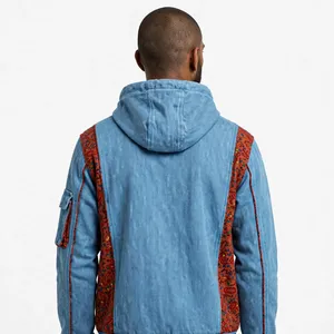 เสื้อแจ็คเก็ตสตรีทแวร์แบบมีซิป รุ่น Accept Industry Blue Denim Falcon  ผ้าฟลีซ แต่งลายเพสลีย์ - Product Image 3
