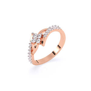 Bague de fiançailles écologique en diamant de laboratoire de style floral avec 0,31 ct |   En or jaune, blanc et rose 9 carats - Product Image 1