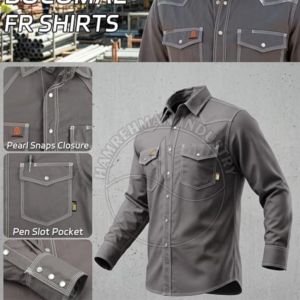 Camisa Ignífuga CAT 2 FR con Botones, Manga Larga, Estilo Western, Triple Costura, Resistente, para Soldadura, con Protección - Product Image 3