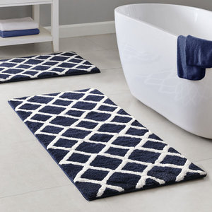 Customised Custom Stripe Bath <b>Mat</b> Door <b>Mat</b> Non Slip Tufted Microfiber Bath Rug Reversible Rectangle Modern Minimalist Design - Product Image 1