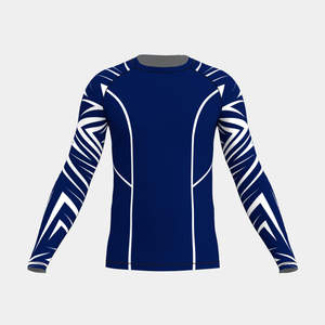 Rashguard à manches longues personnalisé, écologique, avec logo sur le devant, pour hommes et femmes |   Chemise de surf et de natation à compression avec protection UV, tissu 300g - Product Image 1