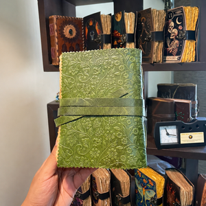 Handmade Leather Diary With Floral Embossing And Wrap Closure Hardcover Journal For Gift - Product Image 2