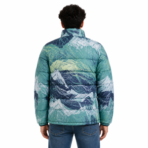 Chaquetas Acolchadas Estampadas para Hombre, Cortavientos, Ropa de Invierno, Cierre de Cremallera, Estilo Casual, Cuello Alto, Ropa Personalizada al por Mayor, OEM, B2B - Product Image 2