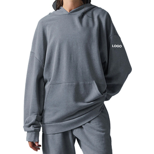 Sudadera con capucha vintage personalizada de gran demanda para mujer, estilo oversize, de forro polar lavado, ropa urbana, proveedor OEM de sudaderas con capucha de marca privada - Product Image 1