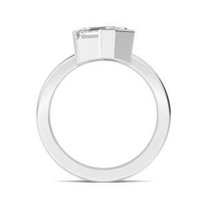 Anillo de compromiso de lujo con diamante cultivado en laboratorio en forma de esmeralda en oro rosa de 10 quilates con elegancia nupcial brillante - Product Image 5