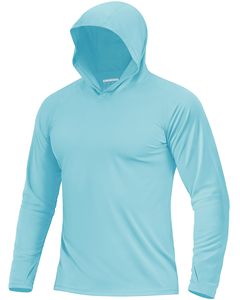 Chemises de pêche personnalisées en gros pour hommes, chemises de performance à manches longues, séchage rapide, protection UV, avec capuche et masque - Product Image 1