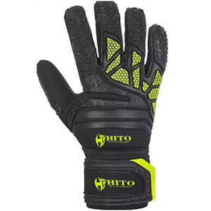 Gants de gardien de but en latex allemand noir, design personnalisé, entièrement neufs, 4 mm, coupe hybride en latex allemand - Product Image 2
