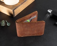 Dompet Pria Kulit Asli Pendek Model Vintage Mewah Anti RFID dengan Penutup Terbuka, Branding Kustom, dan Ukuran yang Dapat Disesuaikan LWM-0119