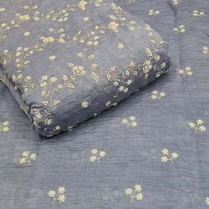 Tissu combiné en soie pure Mul Chanderi indienne de qualité supérieure, brodé, pour collection de vêtements traditionnels, disponible à bon prix - Product Image 3