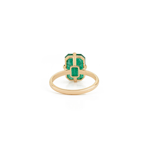 Fabricante Mayorista de Anillos de Compromiso de Oro Amarillo de 18K Hechos a Mano con Esmeralda de Una Sola Piedra, Joyería de Última Tendencia - Product Image 6