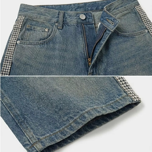 Shorts en jean tendance pour hommes, coupe ample, style streetwear, fabricant de vêtements en gros - Product Image 3