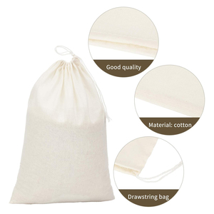 Premium Quality Eco-friendly Reusable Cotton <b>Drawstring</b> Shopping <b>Bag</b> Wholesale Custom Color And Size Style ODM - Product Image 5