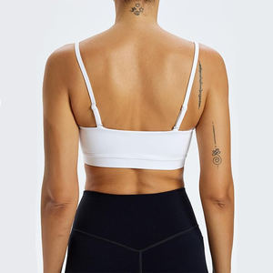 สปอร์ตบราสำหรับผู้หญิง ระบายอากาศได้ดี รองรับแรงกระแทกสูง แผ่นรองถอดได้ สายไขว้หลัง ไร้ตะเข็บ ผลิตจากไนลอนและสแปนเด็กซ์ เหมาะสำหรับโยคะ ฟิตเนส วิ่ง - Product Image 2