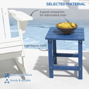 15\" Square HDPE <b>Plastic</b> Patio Side <b>Table</b> for Adirondack Chair Blue Outdoor End <b>Table</b> for Backyard or Lawn - Product Image 6