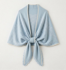 Poncho châle asymétrique en tricot pour femme, style streetwear automne-hiver, couleur unie, cape cardigan à boucle, écharpe enveloppante à ouverture frontale - Product Image 1