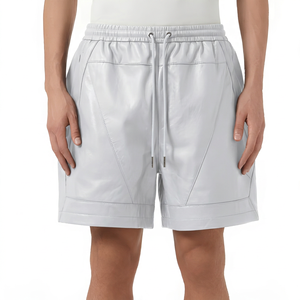 Shorts Bermuda Homme Vert Foncé Enduits avec Cordon de Serrage et Poches Style Décontracté - Product Image 2