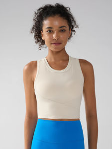 Sujetador deportivo de una pieza para mujer, a prueba de golpes, transpirable, para yoga, fitness, chaleco ajustado para correr, gimnasio, entrenamiento, tops sin mangas de punto de elastano/poliéster - Product Image 5