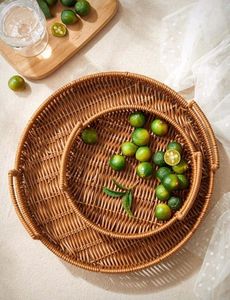 Plateaux de service en rotin, décorations de table de salon de luxe, plateau à fruits secs, décoration d'intérieur disponible à des prix abordables - Product Image 3
