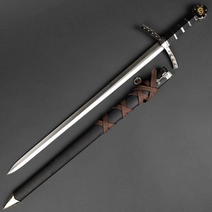 Espada Coleccionable de los Caballeros Templarios de 23.25 Pulgadas con Funda Negra - Réplica Histórica Medieval, Accesorio de Cosplay de Cruzado, Regalo - Product Image 1