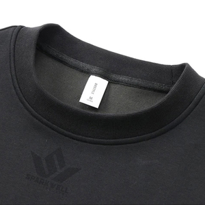 Sweat-shirt décontracté pour homme, col rond, coupe classique, en molleton polyester/coton, séchage rapide, motif uni, automne - Product Image 6