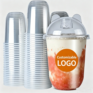 Custom PET Plastic <b>Cold</b> Drink <b>Cup</b> Disposable Beverage <b>Cup</b> with Lid for Juice Tea Coffee Milk Tea - Product Image 3