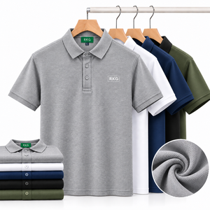 Chemise décontractée pour homme en coton 100% tricoté respirant, anti-plis, avec poche - Product Image 1