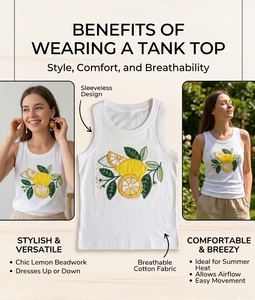เสื้อครอปสีขาว แต่งลายปัก คอทรงกลม ไร้แขน  งานถักลายมะนาว - Product Image 3