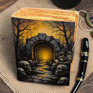 Diario de Cuero con Diseño de Esqueleto Gótico, Cuaderno de Fantasía Oscura, Diario de Halloween de 400 Páginas, Grimorio y Cuaderno de Bocetos de Brujería - Product Image 3