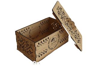 กล่องเงินสดไม้รูปพระจันทร์เสี้ยวของอิสลามกล่องซาดาวาห์ทรงสี่เหลี่ยมผืนผ้าพร้อมเคาน์เตอร์สำหรับรอมฎอนและอีดมูบารักของขวัญเงิน - Product Image 6