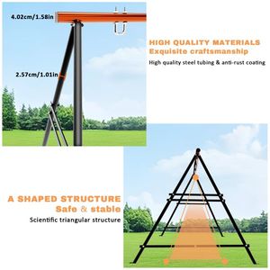 Columpio de Porche para Interiores y Exteriores con Estructura y Soporte para Silla Hamaca, Carga Máxima 550 Libras, para Entretenimiento en el Patio Trasero - Product Image 2