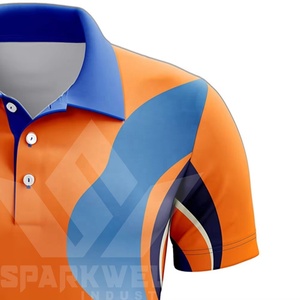 Camiseta Polo Deportiva Personalizada para Hombre, con Degradado Rojo, Azul y Rosa, Diseño Geométrico, Manga Corta, Secado Rápido, Tejido de Poliéster - Product Image 6