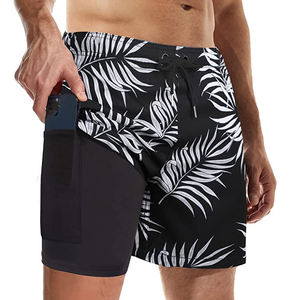 <b>Custom</b> Men's High Quality 100% Polyester Swim Shorts with Built-in Mesh Color Changing Printed Swim - Product Image 1