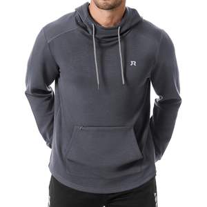 Sudadera con capucha atlética para hombre 2025, sudadera deportiva sólida con ajuste muscular, jersey con cordón, cremallera, bolsillos Kanga, función antiarrugas - Product Image 3