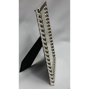 Luxury Silver Metal Picture <b>Frame</b> with Braided Rope Border High-Gloss Chrome Photo <b>Frame</b> <b>for</b> Home Hotel Tabletop Decor - Product Image 2