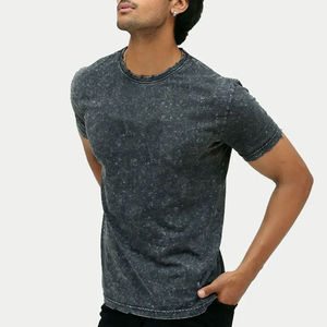 T-shirts pour hommes les plus vendus, effet délavé, logo personnalisé imprimé, polyester/coton de haute qualité, coupe classique, respirant - Product Image 5