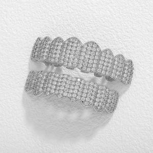 Dentaduras Postizas de Diamantes Ecológicas, Chapadas en Oro, Tono Plateado, Estilo Hip Hop, Joyería Bucal Unisex, Moda, Mejor Precio - Product Image 3