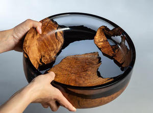 Table à usage général Bols à salade décoratifs en résine et bois Ustensiles de cuisine Plats de service Pâtes Riz Soupe Noix Bol - Product Image 2