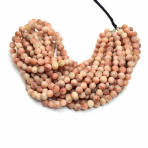 Escolecita de melocotón Natural, forma de Rondelle suave, cuentas de piedras preciosas de hebra de 16 pulgadas, cuentas de piedra sueltas para la fabricación de pulseras de joyería - Product Image 1