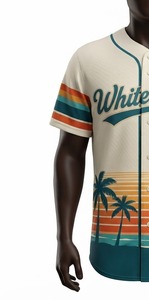 Maillot de baseball blanc à manches courtes pour homme, imprimé numérique, respirant, séchage rapide, coupe classique, numéro 21, logo frontal, été - Product Image 4