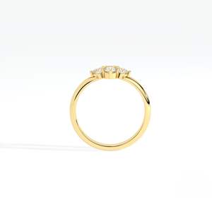 แหวนหมั้นเพชรเดี่ยวเพาะเลี้ยงในห้องปฏิบัติการ เพชรเม็ดเดียว ทองคำขาว 10k แหวนแต่งงานเพชรรูปไข่ CVD น่ารัก RITZIN ของขวัญสำหรับเธอ - Product Image 2