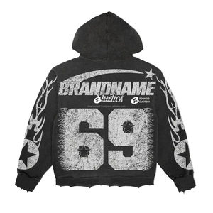 Acid Wash Flared Sweatpants and Hoodie <b>Set</b> Cotton Oversized <b>Thermal</b> Unisex Vintage Hoodie Tracksuit <b>Mens</b> - Product Image 3