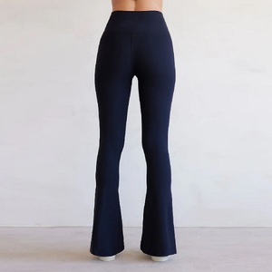 Women's <b>High</b> <b>Waist</b> Wide Leg Yoga <b>Leggings</b> Tummy Control Breathable Stretch Seamless Spandex Full Length Fitness Pants - Product Image 2