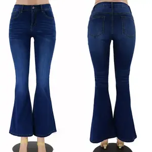 Jeans de Mezclilla de Alta Calidad para Mujer, Corte Recto, Cintura Media, Casuales, 100% Algodón Elástico, Estilo Desgastado, Venta al Por Mayor - Product Image 4