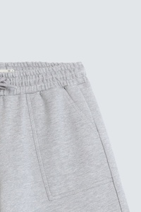 Ensemble 2 pièces pour femmes, haut à manches courtes en tricot rose avec short gris, col rond, coupe ample, décontracté, vêtements d'été printemps, coton respirant - Product Image 4