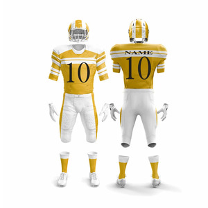 Uniforme de football américain personnalisé, maillot rayé rouge et blanc, pantalon sublimé, respirant, coupe athlétique pour hommes, toutes saisons - Product Image 4