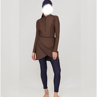Dernière collection de maillots de bain modestes pour femmes musulmanes, séchage rapide, respirant, écologique, antibactérien, hijab, manches longues, fermetures éclair sur le devant