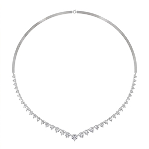 High Quality Graduation Diamond <b>Tennis</b> <b>Necklace</b> for Men Women Lab Grown Diamonds Sterling silver, 9KT,10KT, 14KT,18KT Jewel Gift - Product Image 3