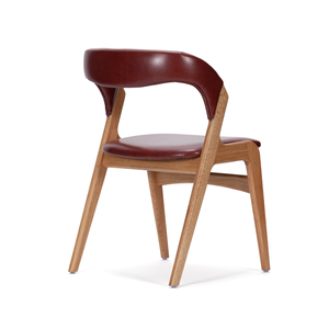 Modern Midcentury High-Back <b>Foldable</b> Solid Wood Dining Chair Cotton Upholstery Curved Backrest Eco-friendly Home Home Furniture - Product Image 3
