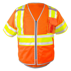 Custom Made Hi Vis Reflective Waterproof Safety Vest Custom Logo Front Pocket Workwear Vest <b>Jackets</b> for Construction <b>Worker</b> - Product Image 4